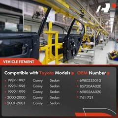 Front Left Power Window Regulator with 2-Pin Motor Compatible with Toyota