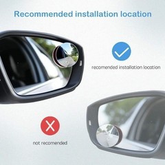 2pcs Blind Spot Mirror, 360 Degree Adjustable HD Glass, 2 Round HD 1.97in(Round)