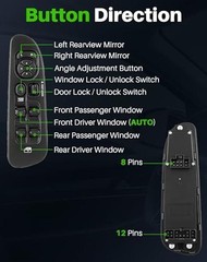 Power Window Switch Fit for 2002-2008 Dodge Ram 1500 2500 3500 Truck Black