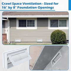 2 Pcs 16” x 8” Small Basement Windows White Aluminum Alloy Bathroom Window