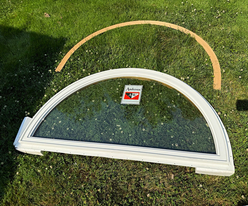 Andersen AW Casement 1/2 Round Window 24×48 White/Wood Double Pane GBG