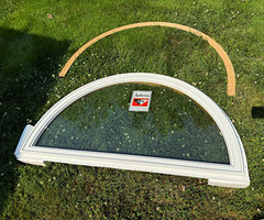 Andersen AW Casement 1/2 Round Window 24×48 White/Wood Double Pane GBG
