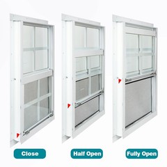 2 Pack 18″x23″ Flush Mount Shed Windows – Tempered Glass, Fiberglass Screen, Sli