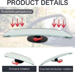 2 Pairs Frameless HD Glass Convex Blind Spot Mirrors, 360-Degree Adjustable Swiv