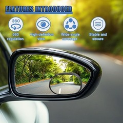 2PCS Framed Oval Blind Spot Mirrors for Car, Universal 360° Adjustable Stick-on
