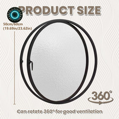 23.6″ Round Rotating Pivot Window Tempered Glass Flush Mount Metal Frame NEW