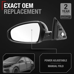 Replacement – Compatible with 2019-2024 Kia Forte – Powered Driver Side Mirror