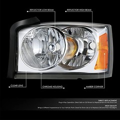 Left Projector Headlight Compatible with 06-07 Dodge Dakota W/o