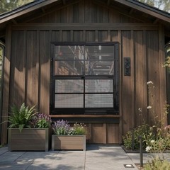 Durable 24×36 Shed Windows with Black Aluminum Frame & Fiberglass Screen, 2 Pack