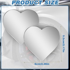 2Pcs Heart Shaped Blind Spot Mirrors Side Mirror Blindspot A Color: Heart-2Pcs