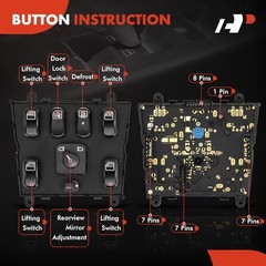 Driver Master Power Window Switch for Mercedes W163 ML320 98-03 1638206610