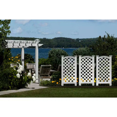27″L X 56″H Luxembourg Vinyl Privacy Screen, White, VA68199