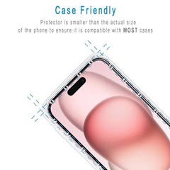 (2 Pack) Screen Protector for iPhone 15 Tempered Glass 6.1 iPhone 15 6.1-inch