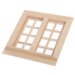 Mini House Adornment Mini Blank Window Model Uncolored Wooden Window