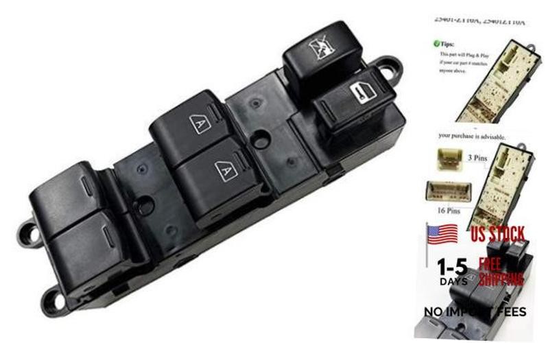 25401-ZT10A Master Power Window Switch – Front, Left, Driver Side