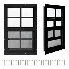 Pack of 2 Shed Windows 16×16 Sliding Black