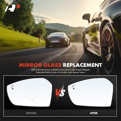 Left Driver Side Non-Heated Mirror Glass with Backing Plate – Compatible with