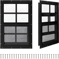 Durable 2 Pack Shed Windows 12″ x 18″ with Tempered Glass & Flush Mount Design