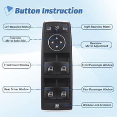 Master Power Window Switch Button Front Driver Side Compatible with Mercedes