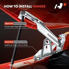 Front Driver and Passenger Hood Hinges Compatible with Mazda 6 2014 2015 2016