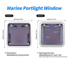 ISURE MARINE Anodized Aluminum Push Out Deck Hatch Square Opening Boat Yacht