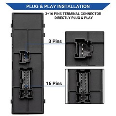 Obaee Power Window Switch Front Left Driver Side Compatible with Black