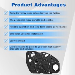 Power Window Regulator with Panel w/o Motor, Compatible with Front Right Side