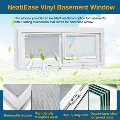 NeatiEase 36″x24″ Basement Window White