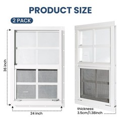 2 Pack 24″ x 36″ Sliding Windows with Tempered Glass for Shed