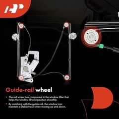 Front Left Driver Side Power Window Regulator with Motor Compatible with BMW