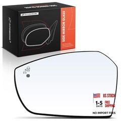 Left Driver Side Non-Heated Mirror Glass with Backing Plate – Compatible with