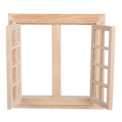 Mini House Adornment Mini Blank Window Model Uncolored Wooden Window
