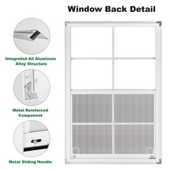 2 Pack 24×27 Shed Windows – Small Sliding Tempered Glass with Metal Mesh Screen