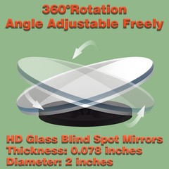 4 Pack HD Frameless Convex Mirrors for Wide Angle Side View Blind Spot Coverage