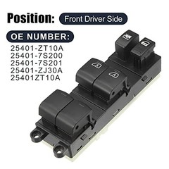 25401-ZT10A Car Master Power Window Switch Set Front Driver Side for Nissan