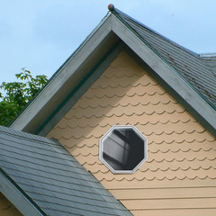 1 Pcs 24″X24″ Vinyl Octagon Shed Window without Grill Vinyl Octagon Gable Flush