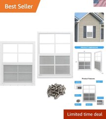 Aluminum 18”x23” Shed Window Set – Tempered Glass & Easy Installation, 2 Count