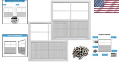 Durable Shed Windows 24″x24″ White, Tempered Glass, Rust-Free, Easy Install, 2PK