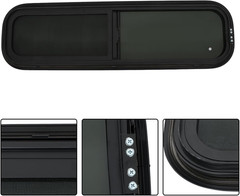 Aluminum Alloy RV Sliding Pull up Window 42W X 12H with DOT Certification, Black