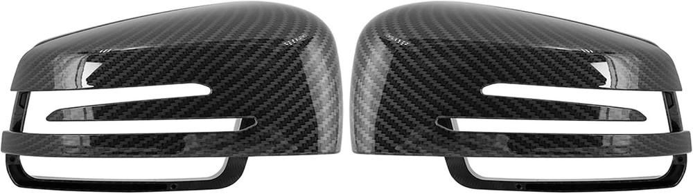 Pair New Exterior Rear View Mirror Housing Door Wing Mirror Covering Cap Carbon
