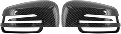 Pair New Exterior Rear View Mirror Housing Door Wing Mirror Covering Cap Carbon