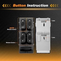 1 AUTO Power Window Switch for Ford Expedition 99-02 Window Control Switch for