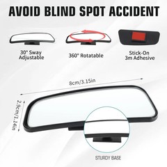 2PCS Blind Spot Mirror for Car Wide Angle Convex Rear View Mirror Kit