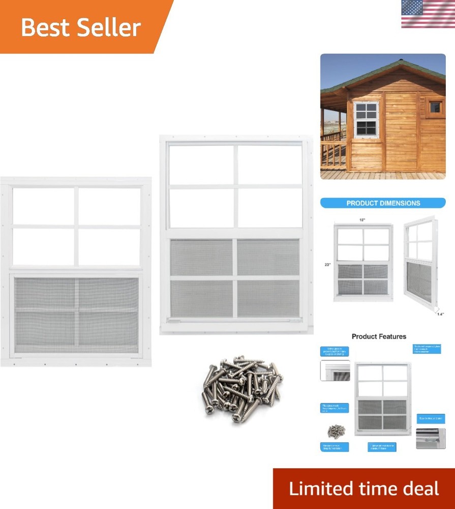 Multifunctional 2 Pack 18″ x 23″ Shed Windows – Easy Installation & Ventilation