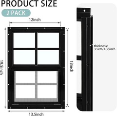 12″x18″ Sliding Shed Windows 2-Pack with Tempered Glass & Easy Installation