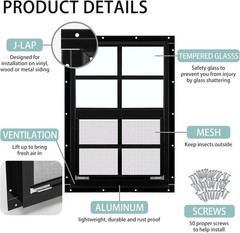 12″x18″ Sliding Shed Windows 2-Pack with Tempered Glass & Easy Installation
