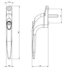 Yale UPVC Window Handle Universal Inline Espag Upvc Key Locking Double Glazing