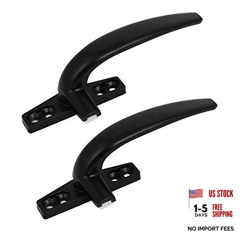 Aluminum Alloy Casement Window Locking Handle Grip Right Hand Black 2pcs