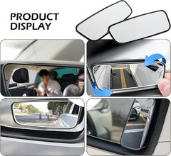 2-Pack Framed Rectangular Blind Spot Mirrors, Adjustable HD Convex Wide Angle Re