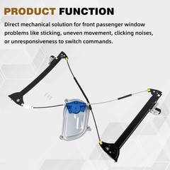 1Y0837462F Front Right Passenger Side Power Window Regulator Compatible with …